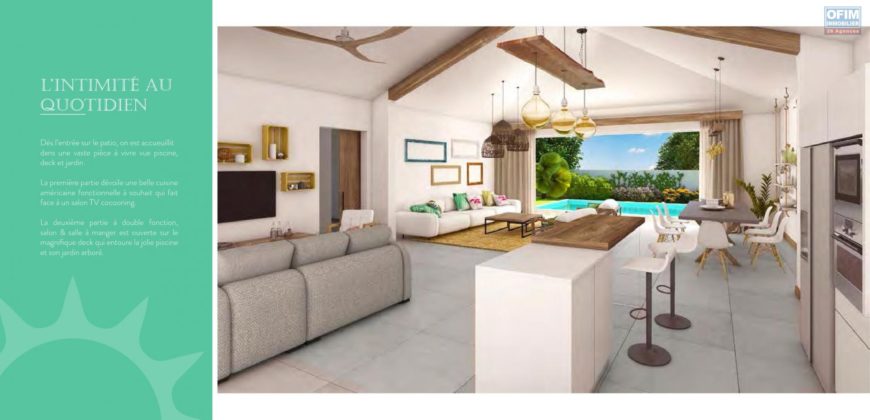 Villa F4 avec piscine ardoise, Grand Baie