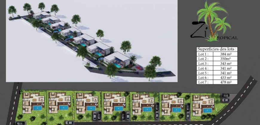 Programme de 7 luxueuses villas proche de la plage à Anse la Raie