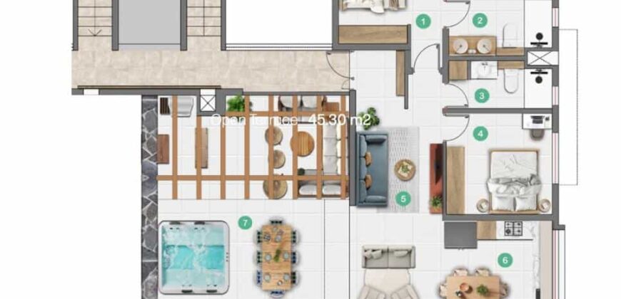Accessible aux étrangers: a vendre penthouse en PDS à proximité de la plage et des commerces à Tamarin