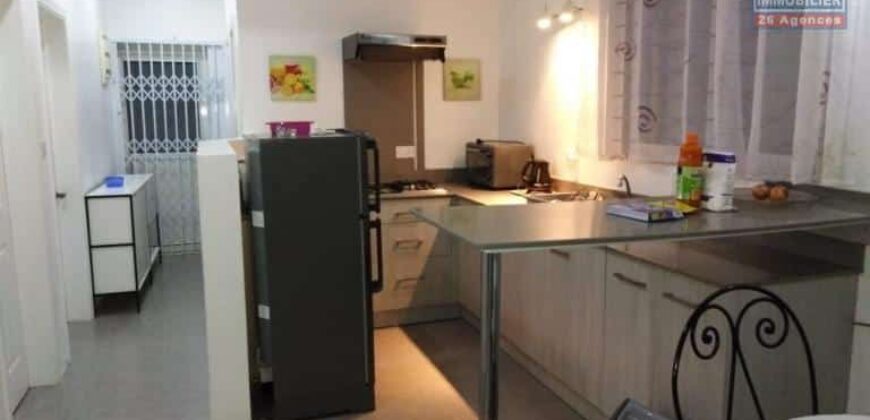 Location d’une charmante villa meublée de 60m2 avec une grande piscine située dans le morcellement Anna à Flic en Flac
