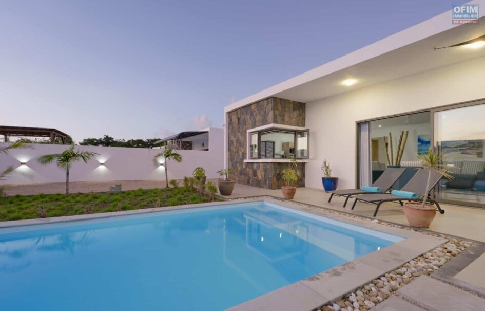 En vente cette élégante villa contemporaine T4 meublée de 140 m2 située à Grand Baie île Maurice